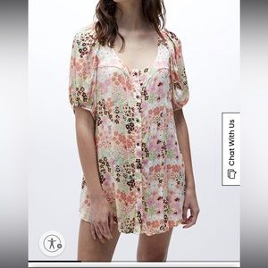 Free People Callie Printed Tunic Dress size Large